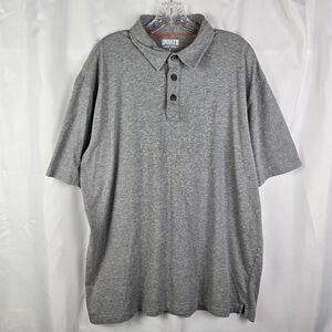 Duluth Trading Co Gray Spillfighter Longtail T Short Sleeve Polo Shirt Men Large